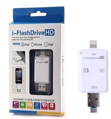 

VibeX iFlash Drive Device OTG Flash Lightening to USB For Apple iPhone 6 iPad Air High Speed™-Type-064 USB Flash Drive(White)