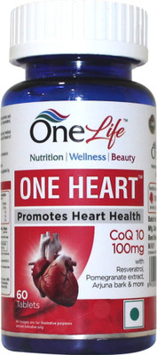 

OneLife One Heart (CoQ 10 - 100 mg) - For Healthy Heart - Vitamin Tablets(800 mg)