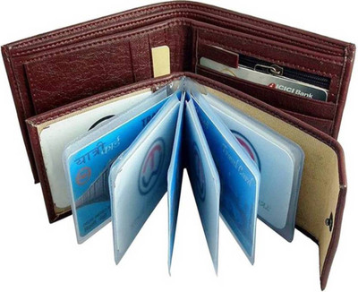

Eagle Buzz Men Tan Genuine Leather Wallet(9 Card Slots), Brown