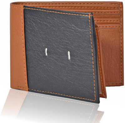 

Huntsman Men Tan Artificial Leather Wallet(12 Card Slots), Tan-black