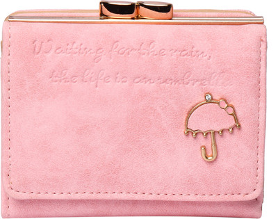 

Umbrella Women Pink Artificial Leather Wallet(10 Card Slots), Light pink