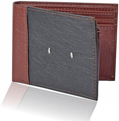 

Death By Color Men Casual Brown, Grey Artificial Leather Wallet(12 Card Slots), Multicolor