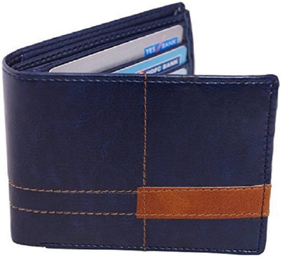 

Aussie youper Men Blue Artificial Leather Wallet(6 Card Slots)