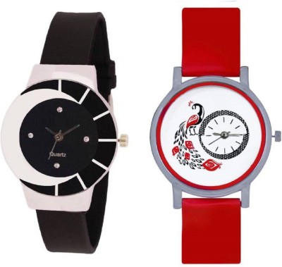 INDIUM NEW STYLIST PS0457PS NEW RED AND BLACK WATCH WITH INNER DESIGN Watch  - For Girls   Watches  (INDIUM)