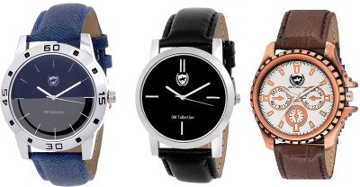 Om Collection Blue and White and Black Dial Mens Casual and Formal and Classy watch ComboSET OF 3 pcs-omwt-77 omwt Watch  - For Boys   Watches  (OM Collection)
