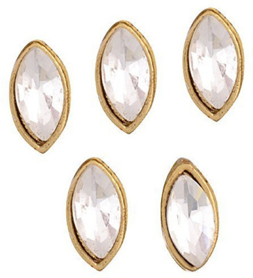 

GOELX White and Gold Crystal Gemstone for Women (Pack of 5, ART153