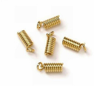 

GOELX Crimp coil necklace end jewellery gold finding 4*8mm, pack of 10 pcs