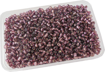 estore 100 gm purple silverline color glass seed beads, 4mm, 6/0 beads for jewllery art and craft making diy kit