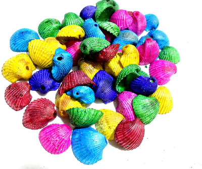 

GOELX coral multicolor shell beads for jewelry making/ crafts, pack of 50 shells