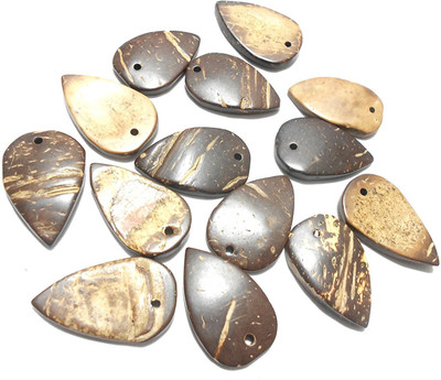 

GOELX Leaf wood pendant charms for jewellery making, pack of 10
