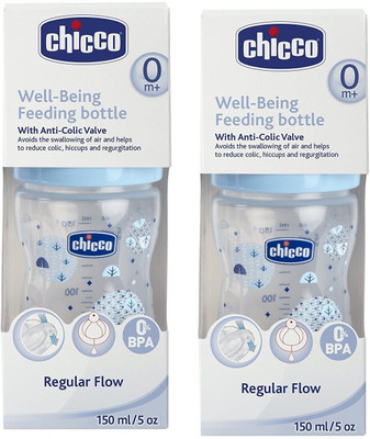 

Chicco Welbeing 150 ml feeding bottles set of 2 - 150 ml(Blue)