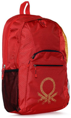 

United Colors of Benetton Mosaic Logo Print 19 L Backpack(Red)