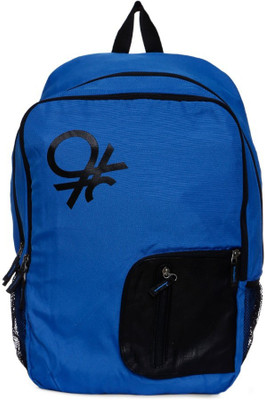 

United Colors of Benetton Contrast Pocket 21 L Backpack(Blue, Black)