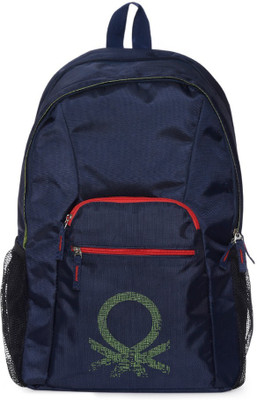 

United Colors of Benetton Mosaic Logo Print 19 L Backpack(Blue)