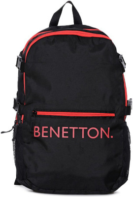 

United Colors of Benetton Front Pocket Print 20 L Backpack(Multicolor), Black
