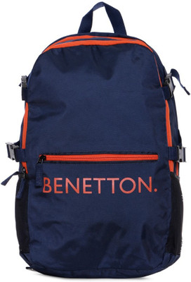 

United Colors of Benetton Front Pocket Print 20 L Backpack(Blue)