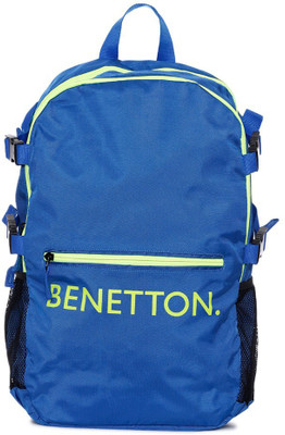 

United Colors of Benetton Front Pocket Print 20 L Backpack(Blue, Black)