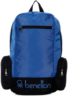 

United Colors of Benetton Contrast Side Pocket 22 L Backpack(Blue)