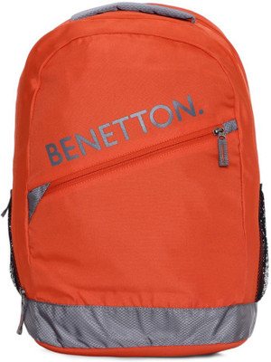 

United Colors of Benetton Diagonal Branding 23 L Backpack(Orange, Grey)