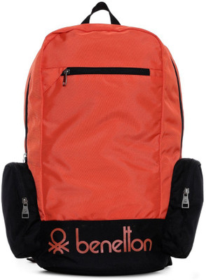 

United Colors of Benetton Contrast Side Pocket 22 L Backpack(Orange)