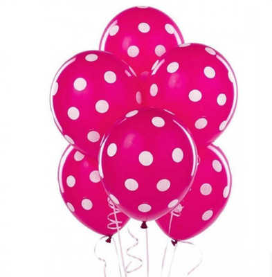 

AMFIN Solid AN-Polka Dot Balloon Dark Pink Balloon(Pink, Pack of 30)