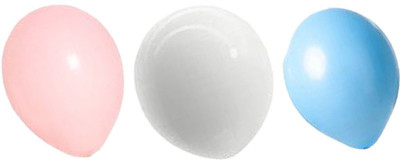 

AMFIN Solid AN-Metallic Balloon Blue, White&Pink Balloon(Multicolor, Pack of 50)