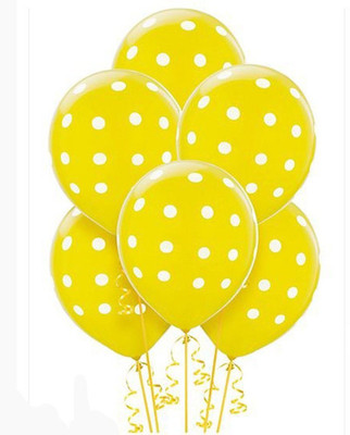 

AMFIN Solid AN-polka Dot Balloons Yellow With White Dot Balloon(Yellow, Pack of 30)