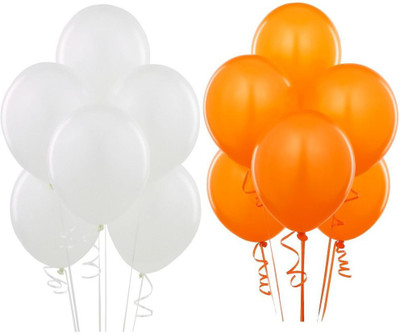 

AMFIN Solid AN-Metallic Balloon Orange & White Balloon(Orange, White, Pack of 50)