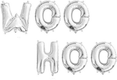 

Theme My Party Solid Foil Balloons For Different Party (WOO HOO) Balloon (Silver, Pack of 6) Balloon(Silver, Pack of 6)