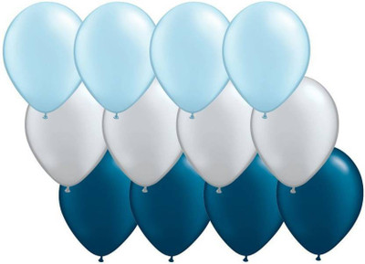 

Theme My Party Solid Solid Tri Color Balloon (Silver, Blue, Pack of 50) Balloon(Multicolor, Pack of 50)