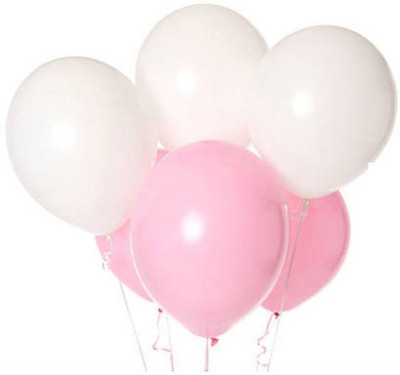 

AMFIN Solid AN-Metallic Balloon Pink&White Balloon(White, Pink, Pack of 50)