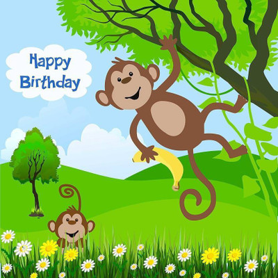 

Theme My Party Banner for Cake Table - Scene Setter (Jungle) Banner (18 ft, Pack of 1) Banner(15 ft, Pack of 1)