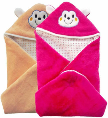 

Kidoyzz Cartoon  Swadding Baby Blanket(Polyester, Pink, Beige, Beige;pink
