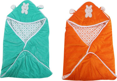 

Kidoyzz Cartoon  Swadding Baby Blanket(Polyester, Blue, Orange