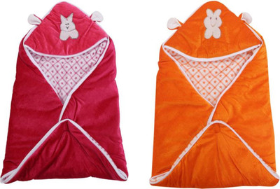 

Kidoyzz Cartoon  Swadding Baby Blanket(Polyester, Red, Orange, Orange;red