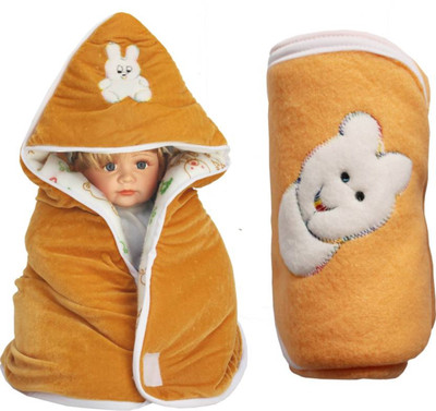 

Kidoyzz Cartoon  Swadding Baby Blanket(Polyester, Brown