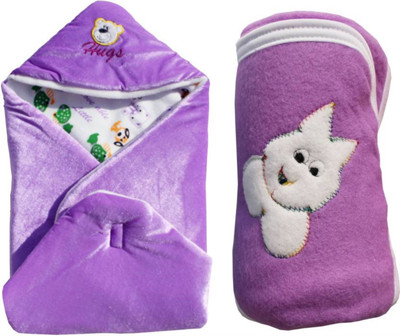 

Kidoyzz Cartoon  Swadding Baby Blanket(Polyester, Purple
