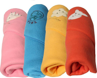 

Kidoyzz Cartoon  Swadding Baby Blanket(Polyester, Pink, Blue, Yellow, Orange, Blue;orange;pink;yellow