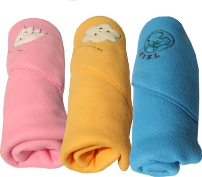 

Kidoyzz Cartoon  Swadding Baby Blanket(Polyester, Yellow, Pink, Blue, Blue;pink;yellow