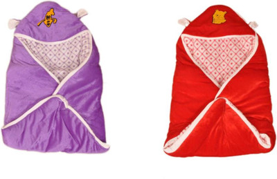 

Kidoyzz Cartoon  Swadding Baby Blanket(Polyester, Red, Purple, Purple;red