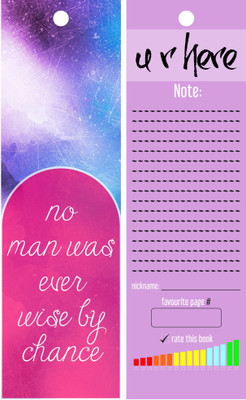 

TheFlauntStore No man was ever wise to chance Bookmark1 Paperback Bookmark(Quotes, Multicolor)