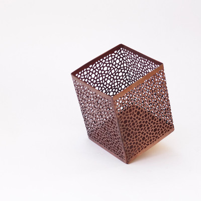

De Kulture Works De Kulture Works Handmade Jaali T-Light Holder (Copper Finish) Copper 1 - Cup Tealight Holder(Gold, Pack of 1)
