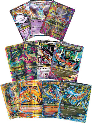 

AncientKart Pokemon Mega Rayquaza, Mega Mewtwo, Mega Charizard EX cards Set of 11(Multicolor)