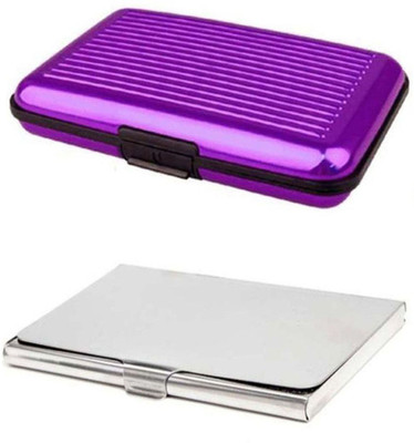 

SOI Business Card holders 6 Card Holder(Set of 2, Purple, Silver)