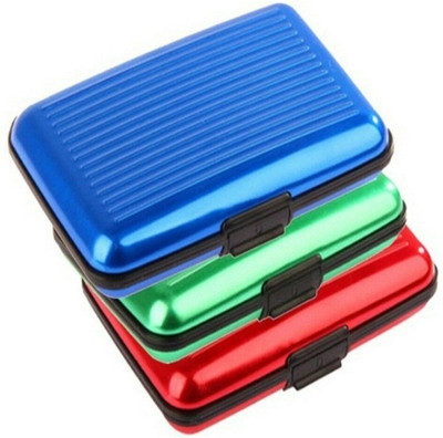 

Menzy Business Card Case ,Credit Card Holder Wallet 6 Card Holder(Set of 3, Red, Blue, Green)