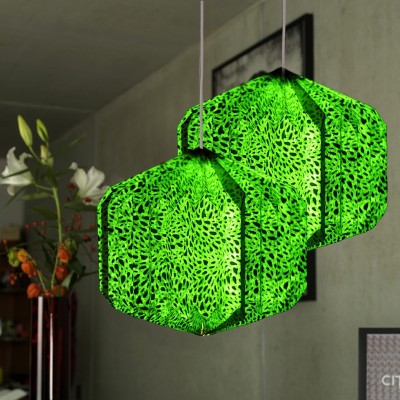 Lal Haveli Decorative Hanging Paper Lantern Wedding Party Decoration Pendants Ceiling Lamp(Green)