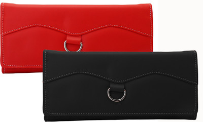 Lady bar Casual Red, Silver, Black Clutch, Black;red;silver