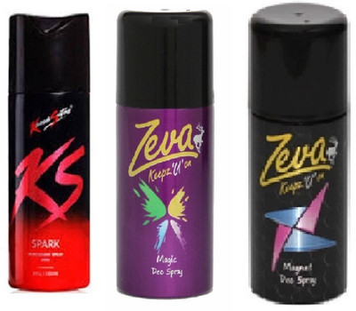 Zeva & KS Kamasutra Deodorant Bodyspray Spark(Set of 3)