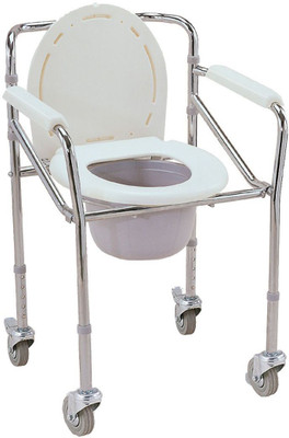 

HealthEMate Commode Chair(Silver)