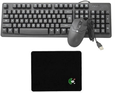 

ReTrack WOLROAD KM01 USB WIRED KEYBOAD AND MOUSE WITH MOUSEPAD Combo Set